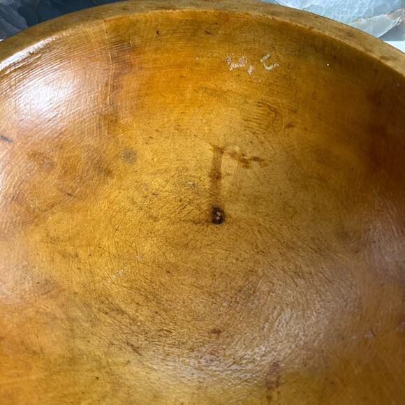 Munising Dough Bowl Wooden Hand Turned 11.5 in Vintage Rustic - Picture 4 of 9